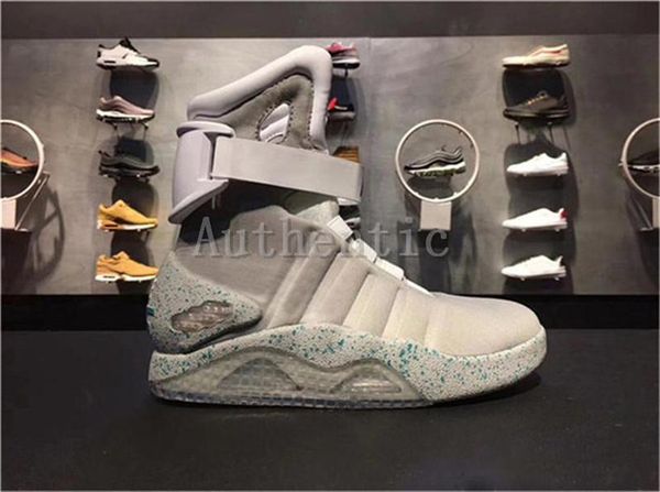 

2020 mag back to the future glow in the dark gray boots sneakers marty mcfly led shoes black mag marty mcflys sneakers with box