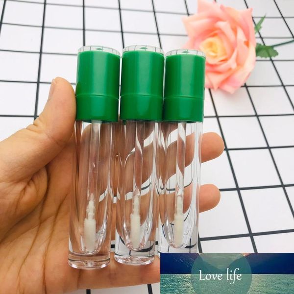 100 / 50pcs 7 ml Lip Gloss tubos transparentes Esvaziar Lipgloss tubo Tampa Verde, DIY Lip Glaze Cosmetic embalagem Container