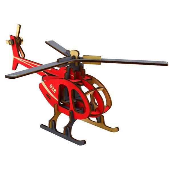 

3d wooden puzzle jigsaw toys smart games diy assembly kit aircraft exercise imaginatio good combination of fun and learning