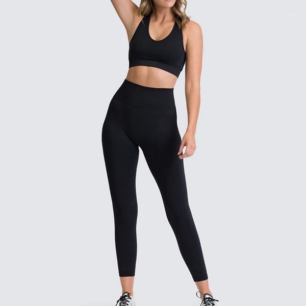 

running sets vertive yoga set women sportswear bra leggings fitness pants pure color gym athletic suit exercise sports outfits1, Black;blue