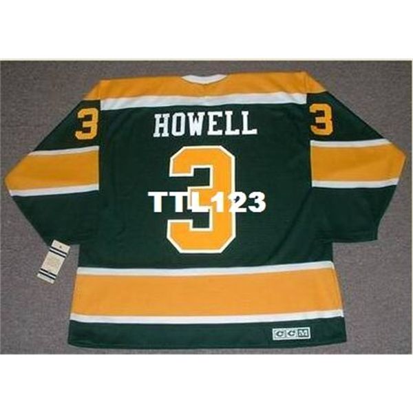 

men #3 harry howell california golden seals 1970 ccm vintage home hockey jersey or custom any name or number retro jersey, Black