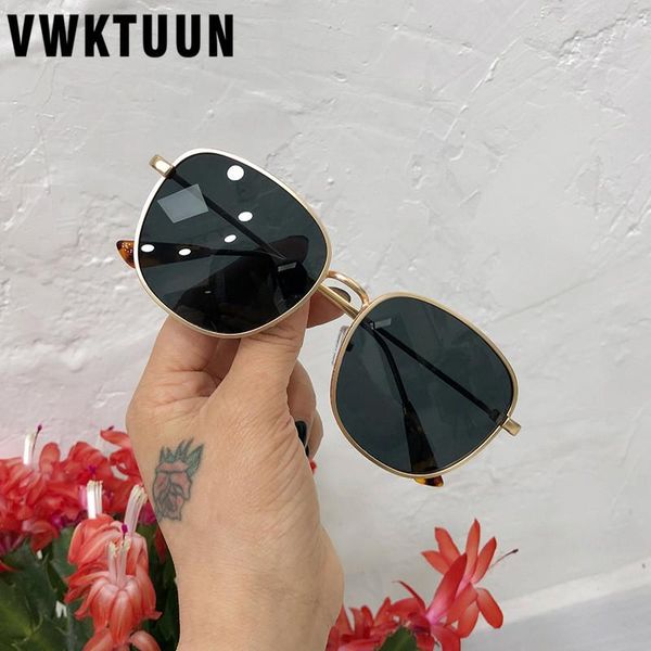 

sunglasses vwktuun round women 2021 alloy frame oversized women's luxury big glasses uv400 lunette de soleil femm, White;black