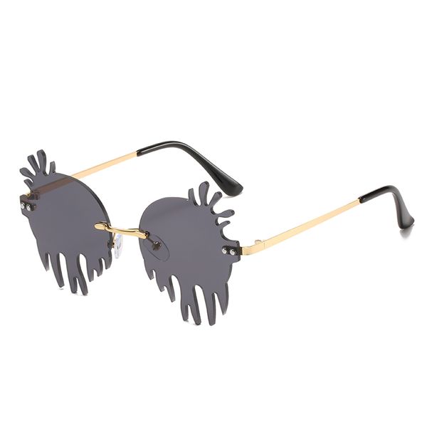 

2020 new funny sunglasses caterpillar shaped glasses irregular sunglasses women, White;black