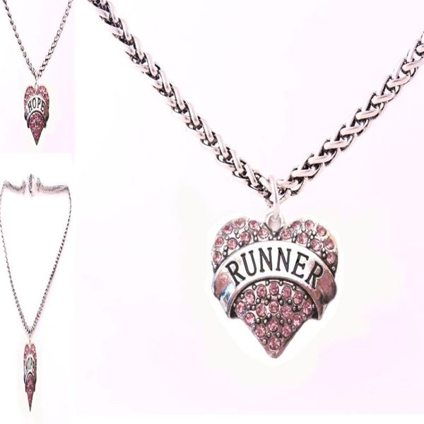 

pendant necklaces arrival rhodium plated zinc studded with sparkling crystals hope/runner wheat chain necklace, Silver