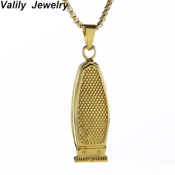 

valily jewelry mens necklace shaver pendant necklace solid razor pendant for men stainless steel unique design in shaving beard, Silver