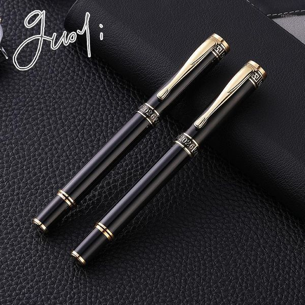 

guoyi a040 heavy feel luxury gel pen metal high-end business office gifts and corporate logo customization signature pen1, Blue;orange