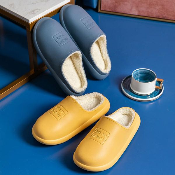 

взрывоопасные модели водонепроницаемых и теплых хлопковых тапочек нескользящей домашней одежды осень и зима крытые мужчины женщины пару обув, Black