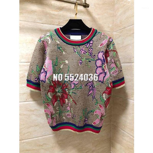 

knit roundneck sweater women flower soft short sleeve knitted pullover autumn casual jumper1, White;black