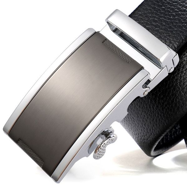 

litchi pattern men belt automatic genuine leather luxury black belt men's belts automatic buckle belt cummerbunds, Black;brown