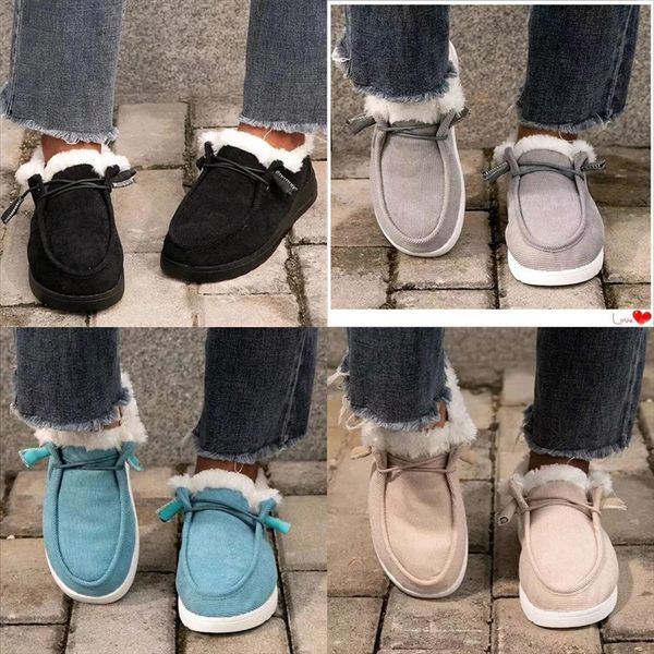 

hkuxf boot winter boots casual snow cotton boots new women's flat-bottom thick warm women's short, Black