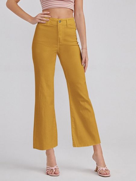 

high waist solid jeans j4q7#, Blue