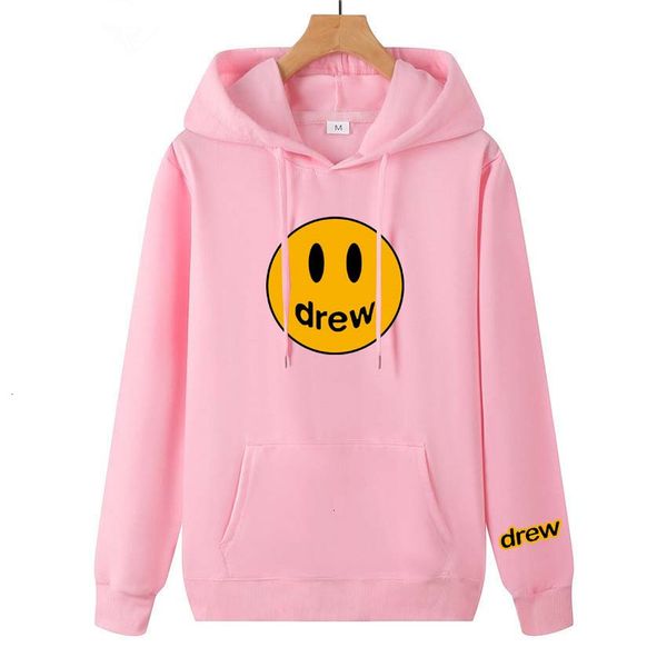 

trendy sweater brand men's trendy drew house smiling face hooded sweater hip hop loose thin top, White;black