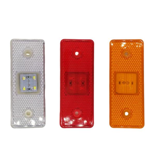 

2pcs 12v 24v led reflector side marker light for truck trailer bus lorry wagons red white amber clearance lamp running lights