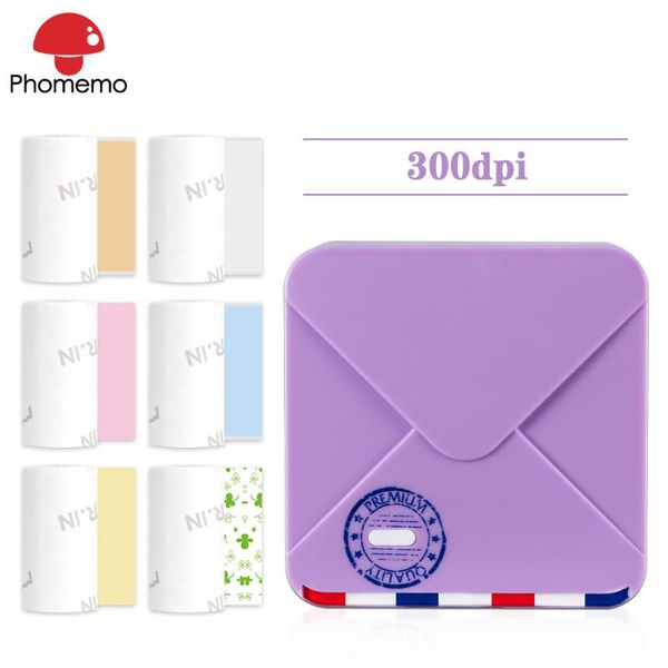 

phomemo m02s mini тепловое принтер этикеток портативный беспроводной bluetooth 300dpi hd принтера карман mobile фото для