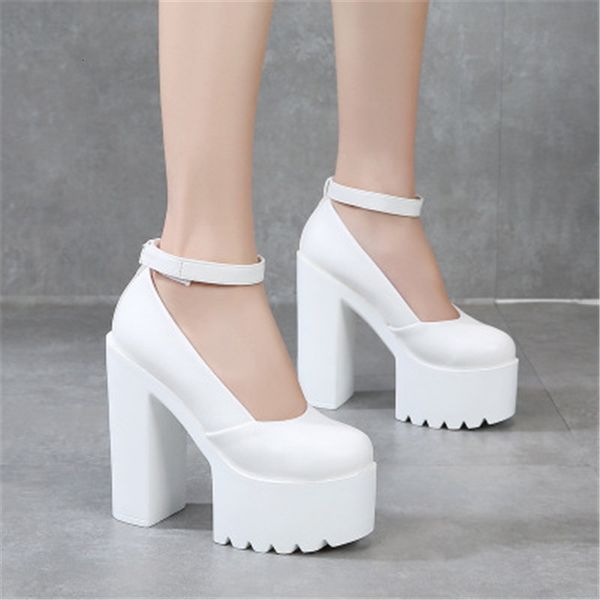 

2021 new casual spring high-heeled high-fashion korshulana ruse korshunova heels thick black white bomb size 34-39 rvq2