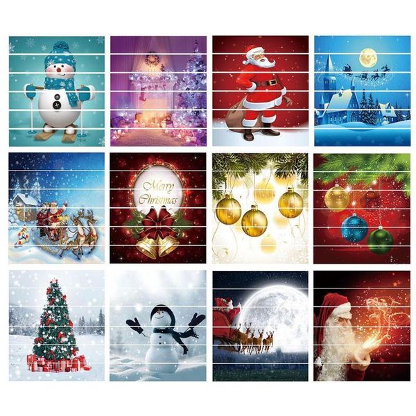 

claus 6pcs/set waterproof pvc stair snowman santa floor stairway stickers christmas decoration for h