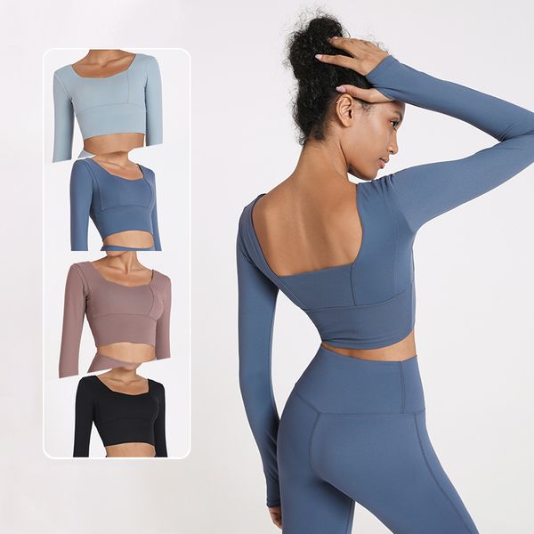 

backless yoga tank with built in bra gym women long sleeve sport shirt sports bras running womens workout tank crop, White;red