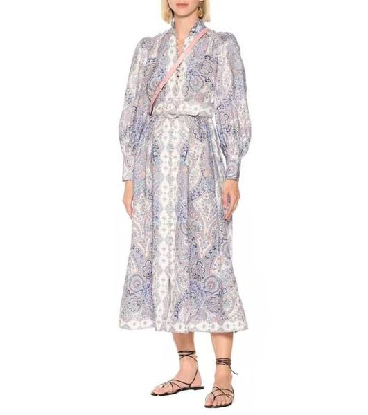 

australian autumn retro temperament printed single-breasted stand collar dress, Black;pink