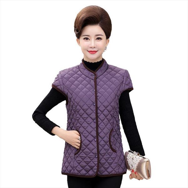 

2019 new plaid quilted vests 2019 fall winter women coat plus size solid waistcoat sleeveless cotton padded mother warm outwear, Black;white