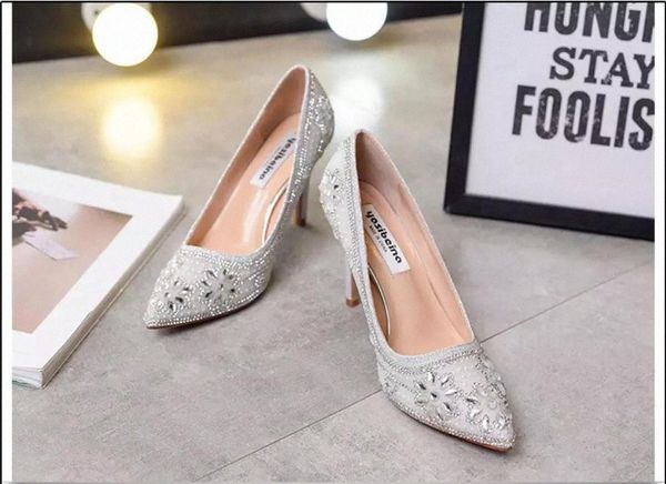 

crystal women pumps high heels 7-9cm stilettos gladiator ol women party wedding lady shoes fashion rhinestone office shoes #jq0d, Black
