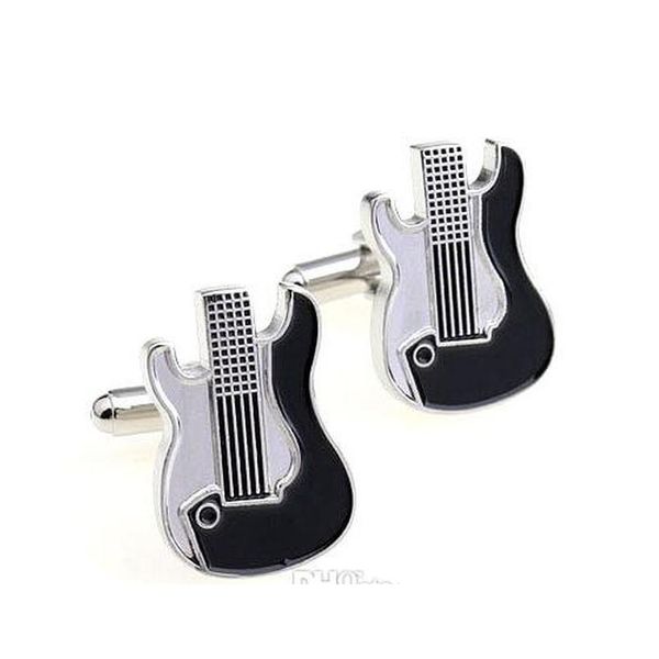 

guitar cufflinks enamel cufflinks mens fashion accessories mens gifts cuff-links num55, Silver