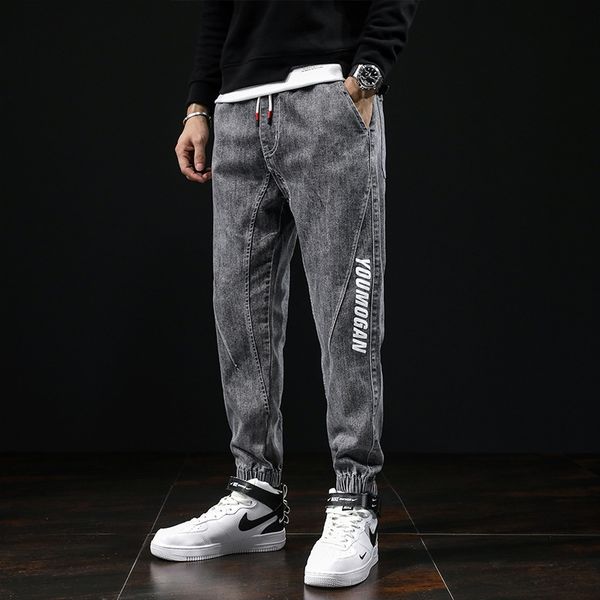 

harlem men's spring autumn fashion casual pants jeansjeans and jeansbrand elastic little feet corset casual pants for men's nine p, Blue