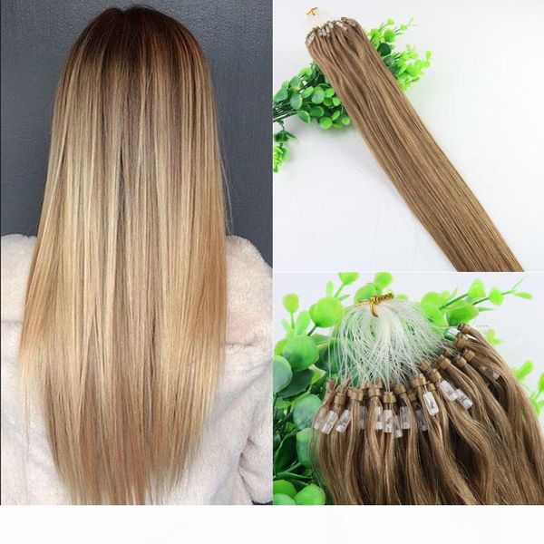

chocolate brown straight hair 9a brazilian hair extensions 14inch-26inch 100strands 100gram loop micro ring human hair extensions