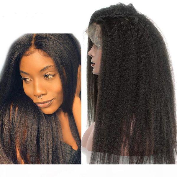 

yaki straight human hair wigs bleached knots full lace wigs brazilian lace front human hair wigs, Black;brown