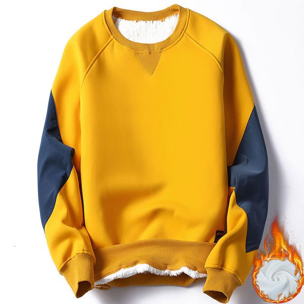 

heavy 2021 new winter plush crew neck long back warm men's clothes man's fashion student shirt 1 vih0, Black