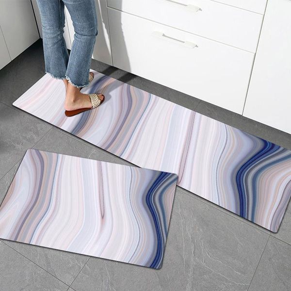 Wasserdicht Öldicht Küche Matte Anti Slip Bad Grau Schlafzimmer Fußmatten Wohnzimmer PVC Leder Teppich Fußmatte Teppiche Teppiche