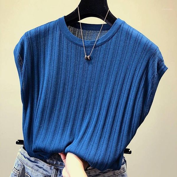 

2019 new summer thin t-shirts women plus size knitting female solid o-neck ice silk tee shirts women bat sleeve t-shirts1, White