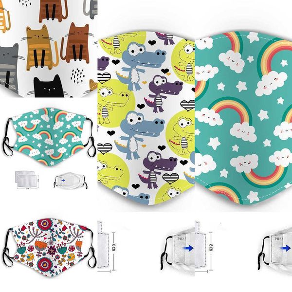 

factory6bwfwith pm2.5 cartoon kids face masks filters 2 anti-fog haze dust protection reusable washabyr79 f015 u2et