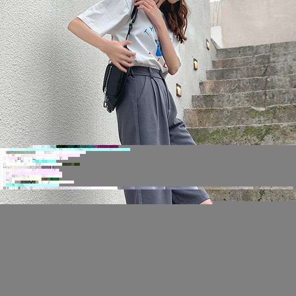 

high waist shorts women summer formal solid straight plus size short pants fashion wide leg pant xin-shipping1, White;black