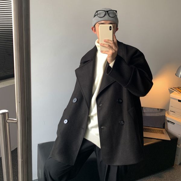 

blouse 2021 male autumn thin new winter double breasted lapel jacket youth kd5h, Tan;black