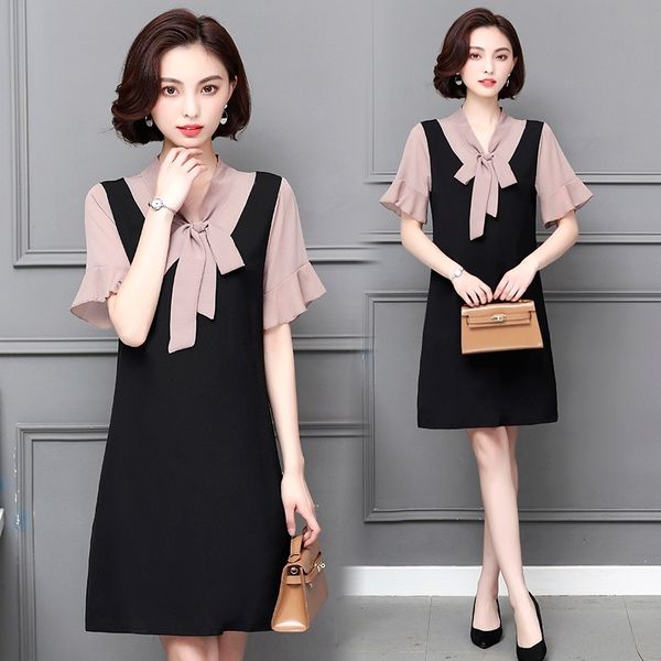 

fjli9 fat princess большой размер женской одежды лето новый 2019 жира мм поддельные два кусок fairy платье юбка юбки крышка живота цит # 634, White