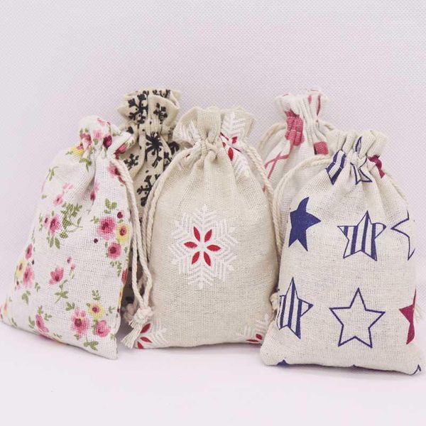 

gift wrap 2021 50 pcs selling fashion cotton linen fabric dust candy/gift/party/school bag home sundry kids toy storage bags1