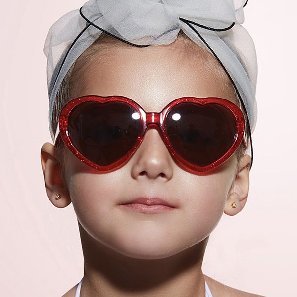

sun children heart sunglasses uv400 colorful love glasses for girls boys red kids cute shades