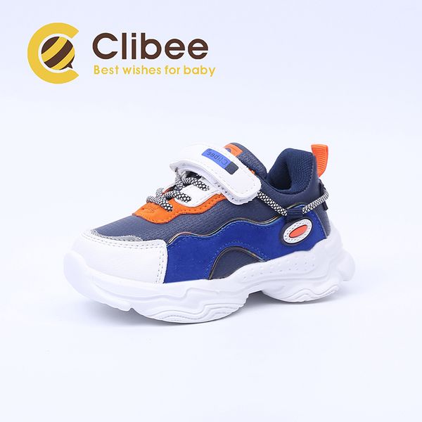 

clibee spring autumn children boys girls pu leather sport sneakers comfort lightweight kids running basketball shoes, Red;white