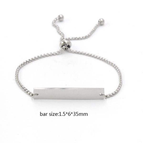 

charm bracelets 10pcs mirror long lettered bracelet polished stainless steel hand jewelry women trendy, Golden;silver