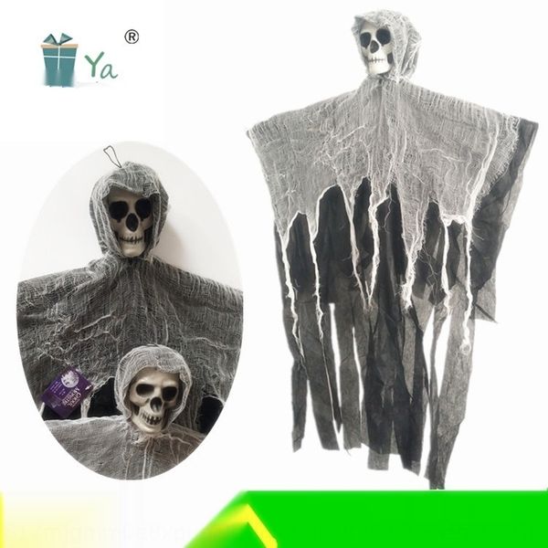 

1sf01 fabric horror props decoration ghost festival halloween skull linen ldm ghost house bar decoration hanging bar fabric prop cloth ldmtm