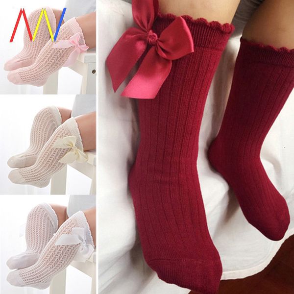 

designer newborn baby girls socks summer kids bow knee high long girl black friday 2021 deals, Black;white