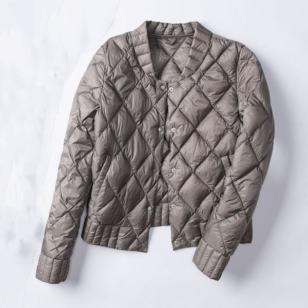 

new autumn winter white down jacket mujer women short parkas diamond ultra light coat female plus size underwear outerwear 201103, Black