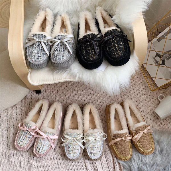 

boots winter ankle doug shoes plush women shoes light texture retro classic style bowknot pregnant woman snow boots, Black