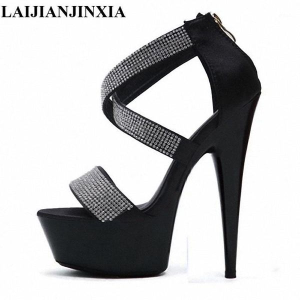 

dress shoes laijianjinxia 15cm high-heeled sandals nightclub classics platform pole dancing model high heels women's shoes1, Black