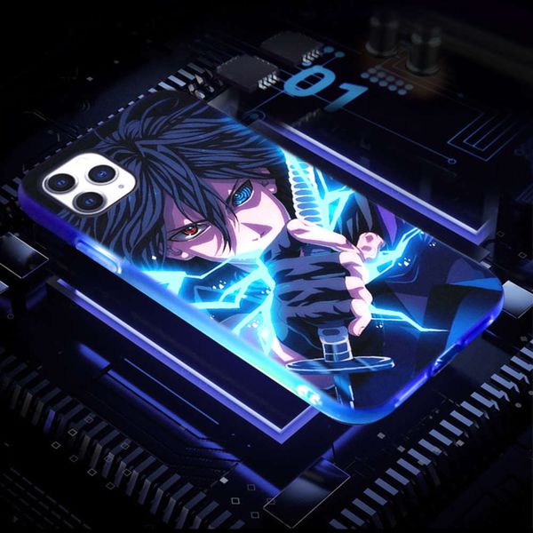 

naruto sasuke - mobile case and led lights vip 11 pro max se 2020 8 plus x xs xr, tpu case and voice control
