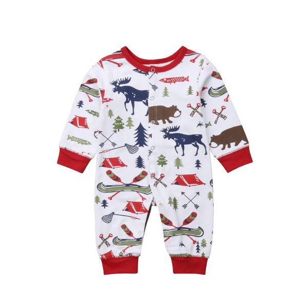 

christmas newborn baby boy girl christmas xmas cotton deer print romper jumpsuit pants outfits clothes size 0-24m, White