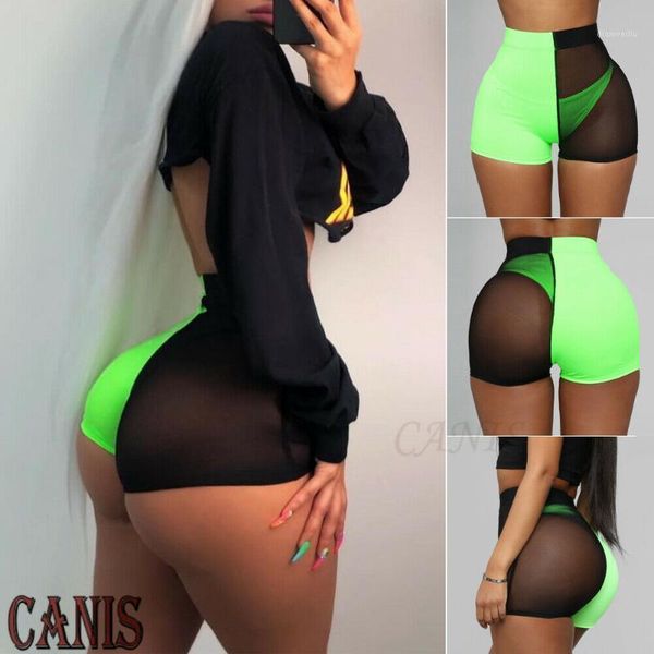 

yoga outfits women casual mesh running shorts gym jogging anti-lighting 1, White;red