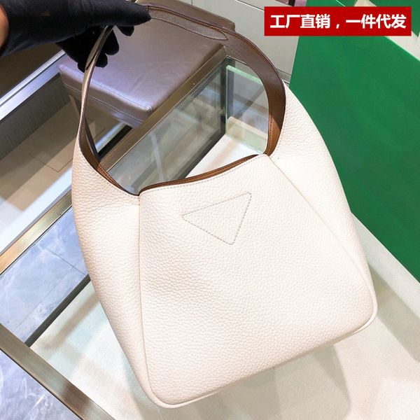 

new layer cowhide basket lychee grain leather one shoulder hand-held women's fashion large capacity bag