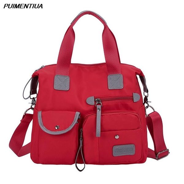 

puimentiua women's multi-pockets shoulder bag new fashion portable outdoor travel zipper multi-functions large capacity handbags