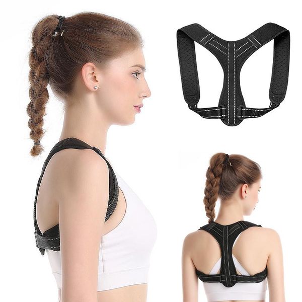 

clavicle posture corrector back support belt corset orthopedic brace shoulder recover, Black;blue